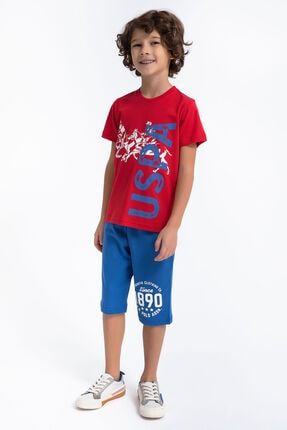 U.s. Polo Assn Authentic Clothing Kırmızı Erkek Çocuk Kapri Takım US1007-C