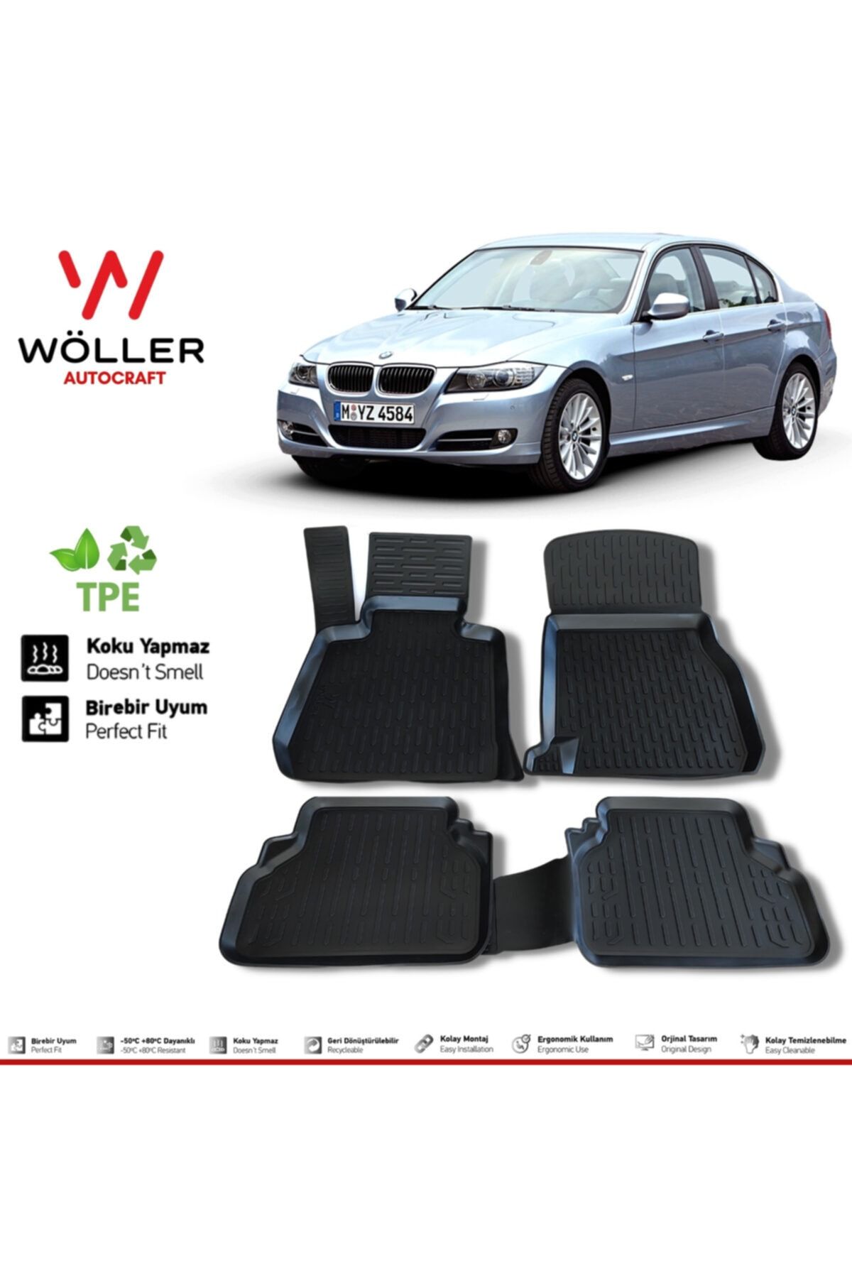 Напольный коврик Wöller Bmw 3 Series E90 2005–2013 гг. 3D коврик для бассейна wöller3dpaspas006