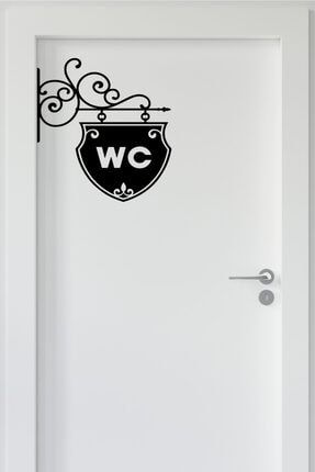 Siyah Tabela Wc Tuvalet Kapısı Dekoratif Sticker Kapı | Duvar | Dolap | Cam STC10
