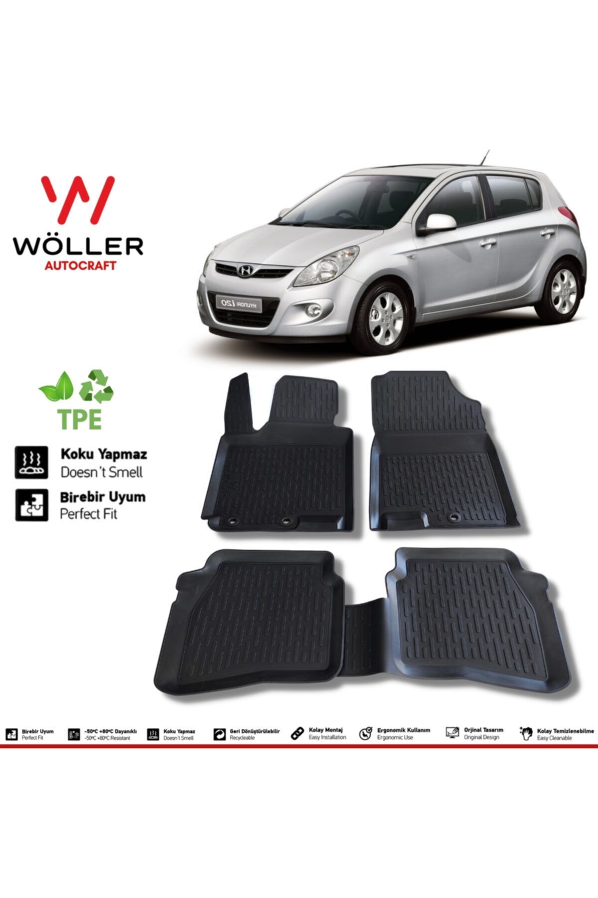 Коврик Wöller Hyundai I20 2009 2014 3D коврик для бассейна wöller3dpaspas040