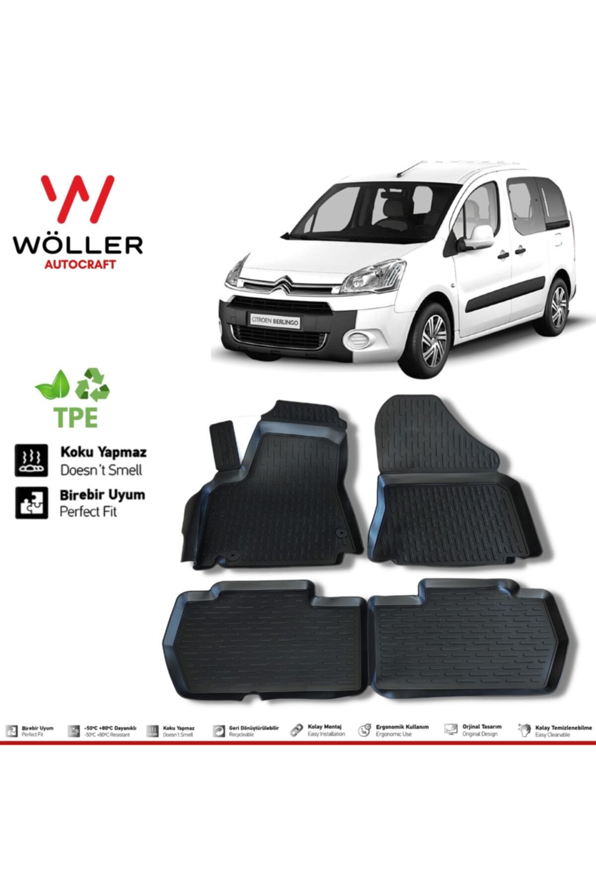 Коврик Wöller Citroen Berlingo 2008 2019 3D коврик для бассейна wöller3dpaspas013