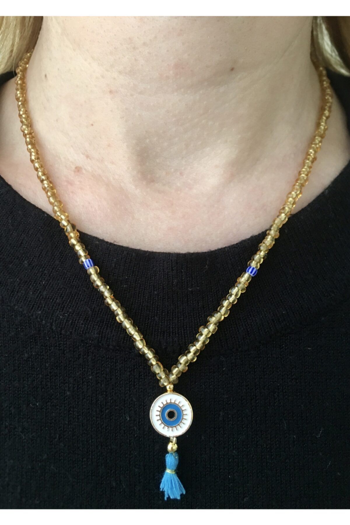 Gold plated beaded necklace deals