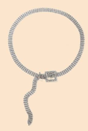 Kadın Gümüş Detaylı Kristal Taşlı Lüx Kemer BHT-1047