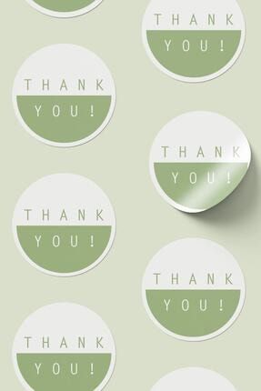 Thank You Sticker Paket Etiketi (yeşil) ETKT003