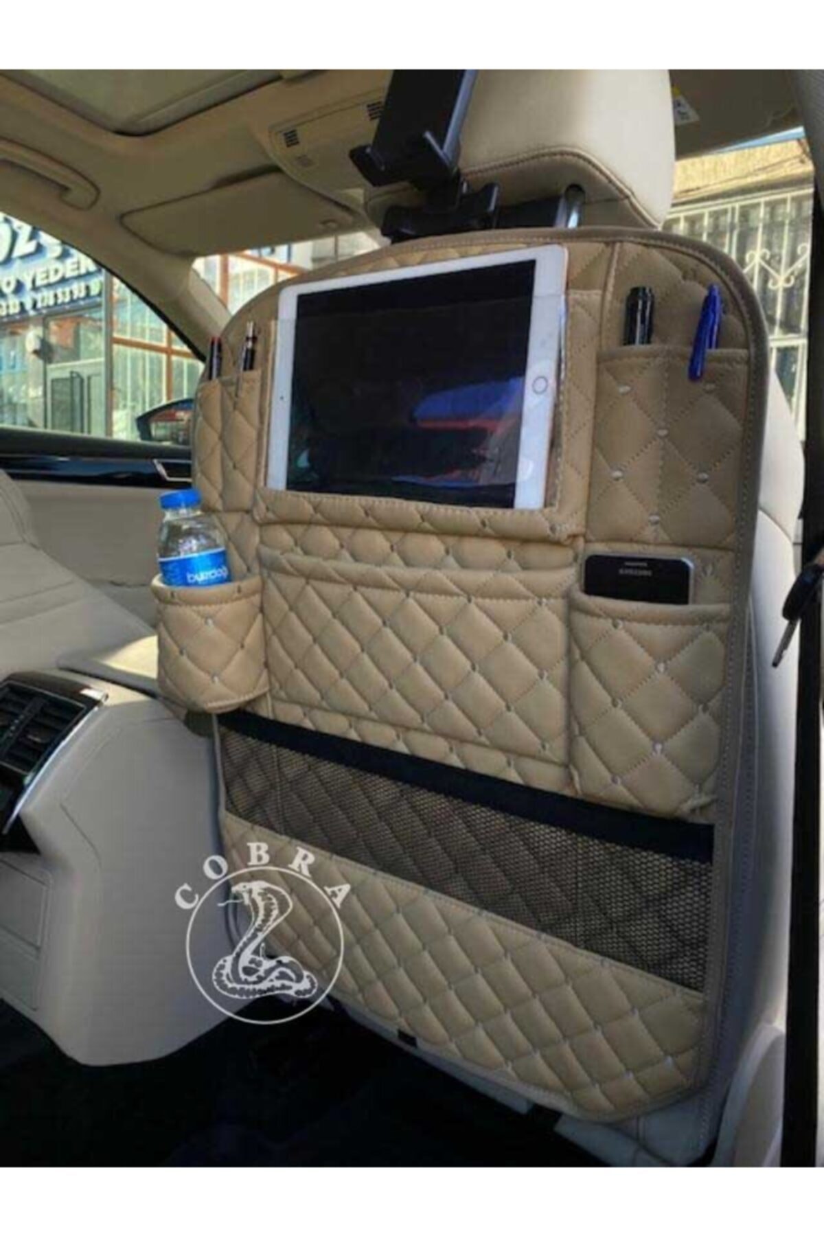 gönen deri Oto Koltuk Arkası Organızer / Koruyucusu + Kalemlık + 5 Yıl Garantı fotoğrafı 2 (önizleme)