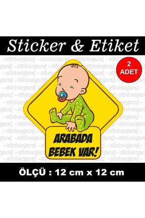 Dikkat Bebek Var Sticker - Araba Motosiklet Kask Cam Laptop Uyumlu Etiket babystick2