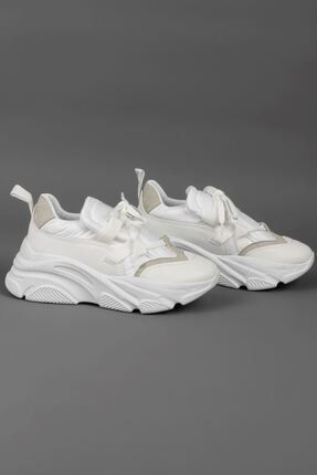 Milan Kadın Spor Ayakkabı Çapraz Bağcıklı-Beyaz B1709