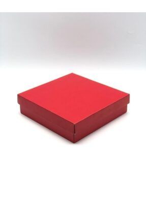 23x23x6 Düz Kapaklı Hediyelik Kutu (10 Adet) Kırmızı--Kırmızı