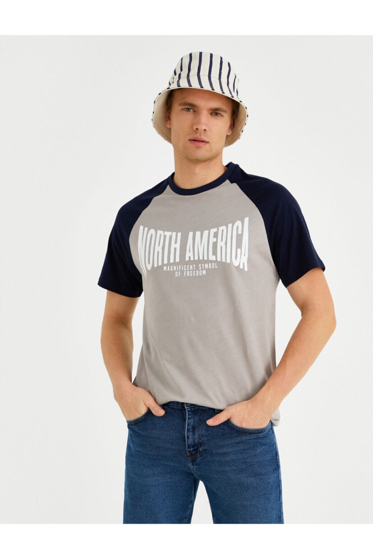 تیشرت مردانه خاکستری کوتون | 2YAM11036CK اورجینال - تصویر 2