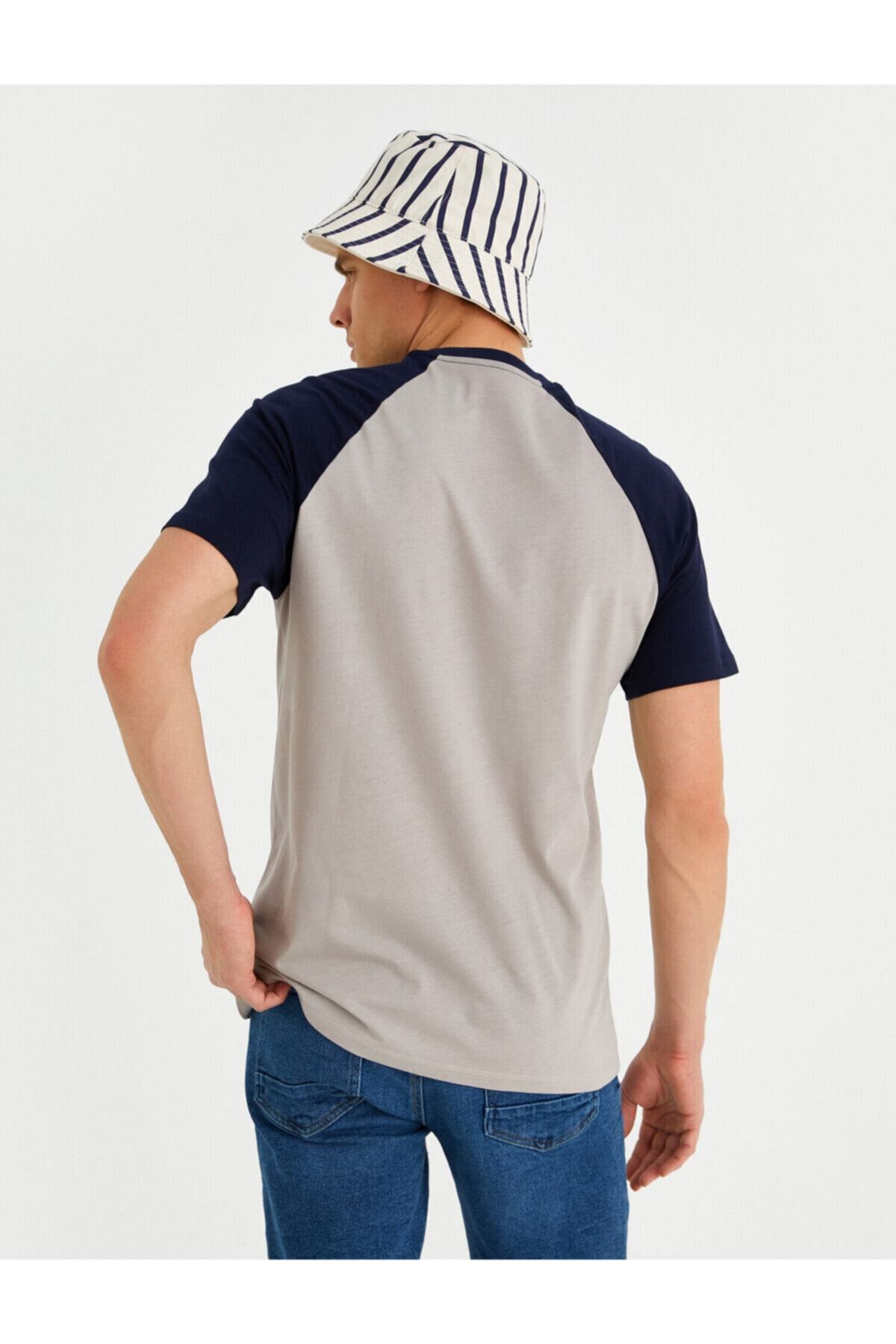 تیشرت مردانه خاکستری کوتون | 2YAM11036CK اورجینال - تصویر 4