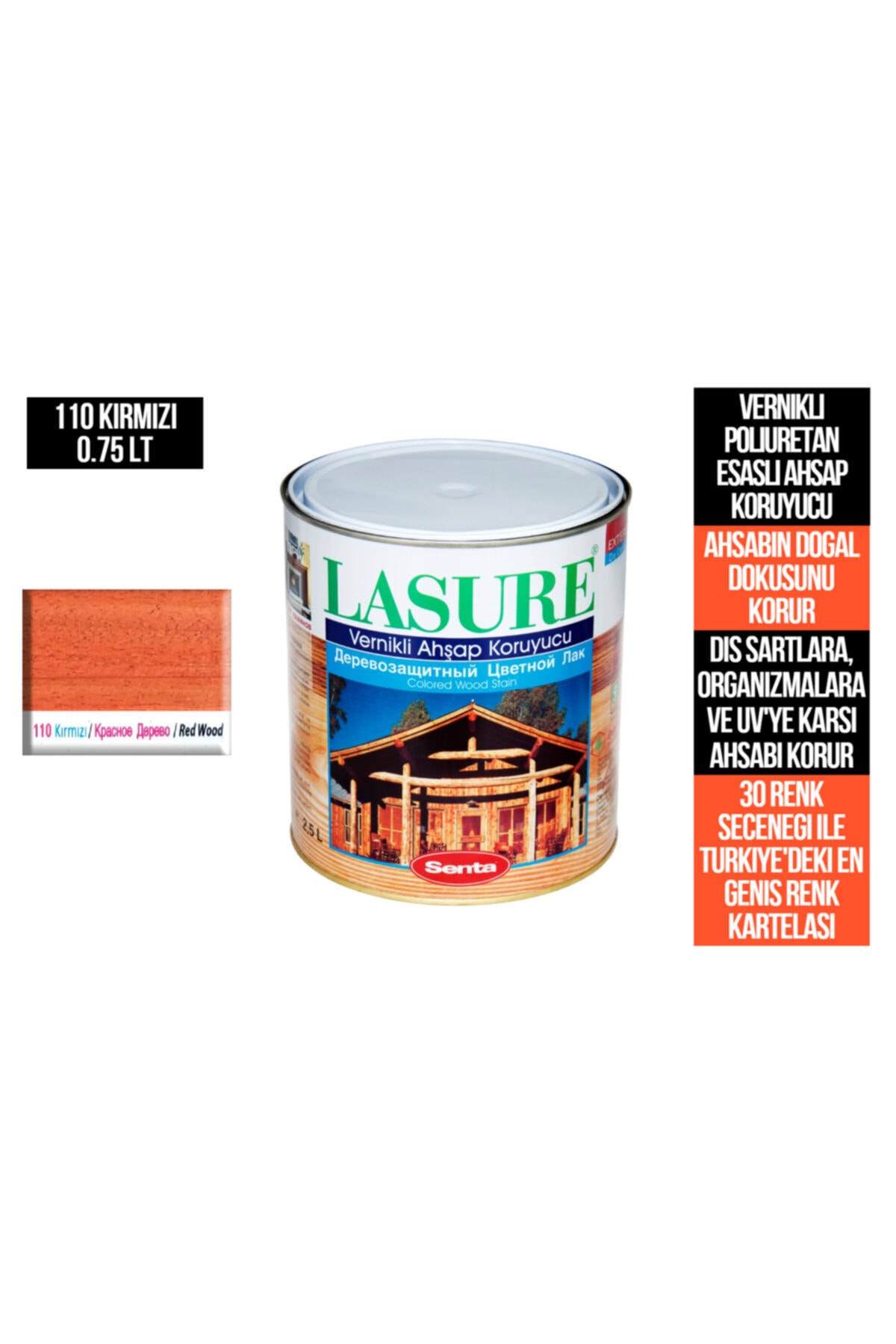 Lasure Wood Protective Varnish 2.5 Lt 110 Red (PINOTEKS VARNISH)