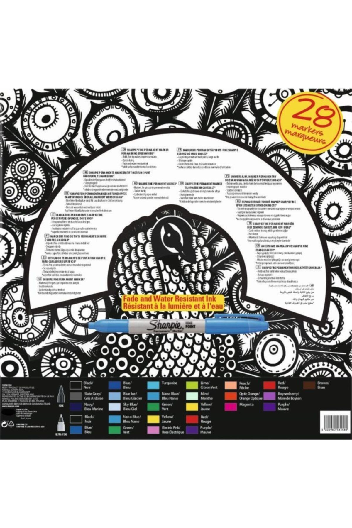 Sharpie-Sharpie Fine Permanent Marker - 28 Color Box Bird 2