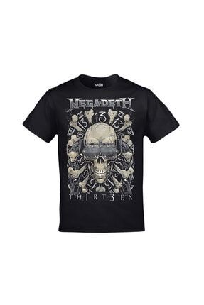 Unisex Siyah Megadeth Thirteen Baskılı Tshirt ORJ-TM-139