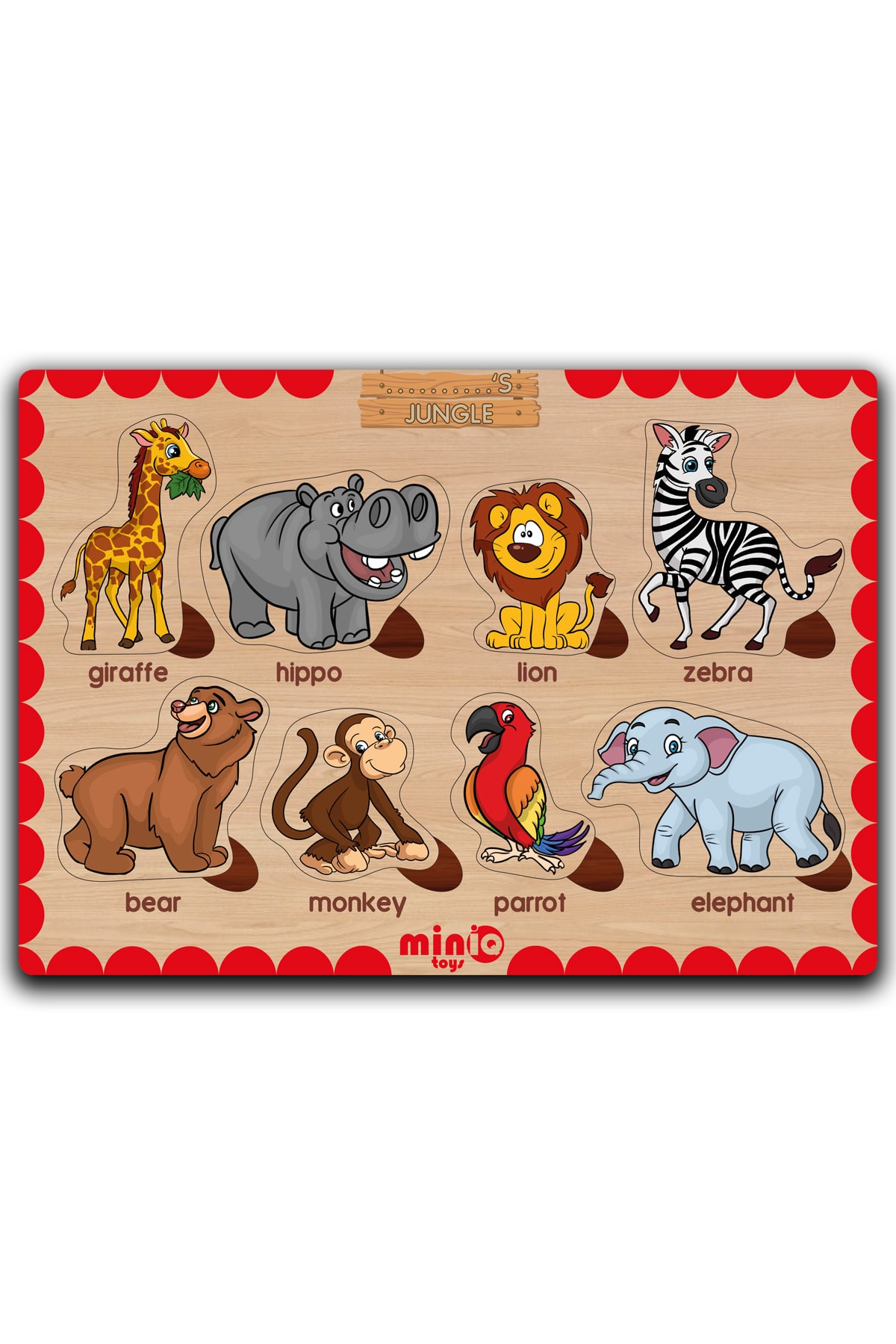 minİQ toys Ahşap Ingilizce Şekiller-meyveler-meslekler-orman Hayvanları 4’lü Set Eğitici-öğretici Yapboz fotoğrafı 3 (önizleme)