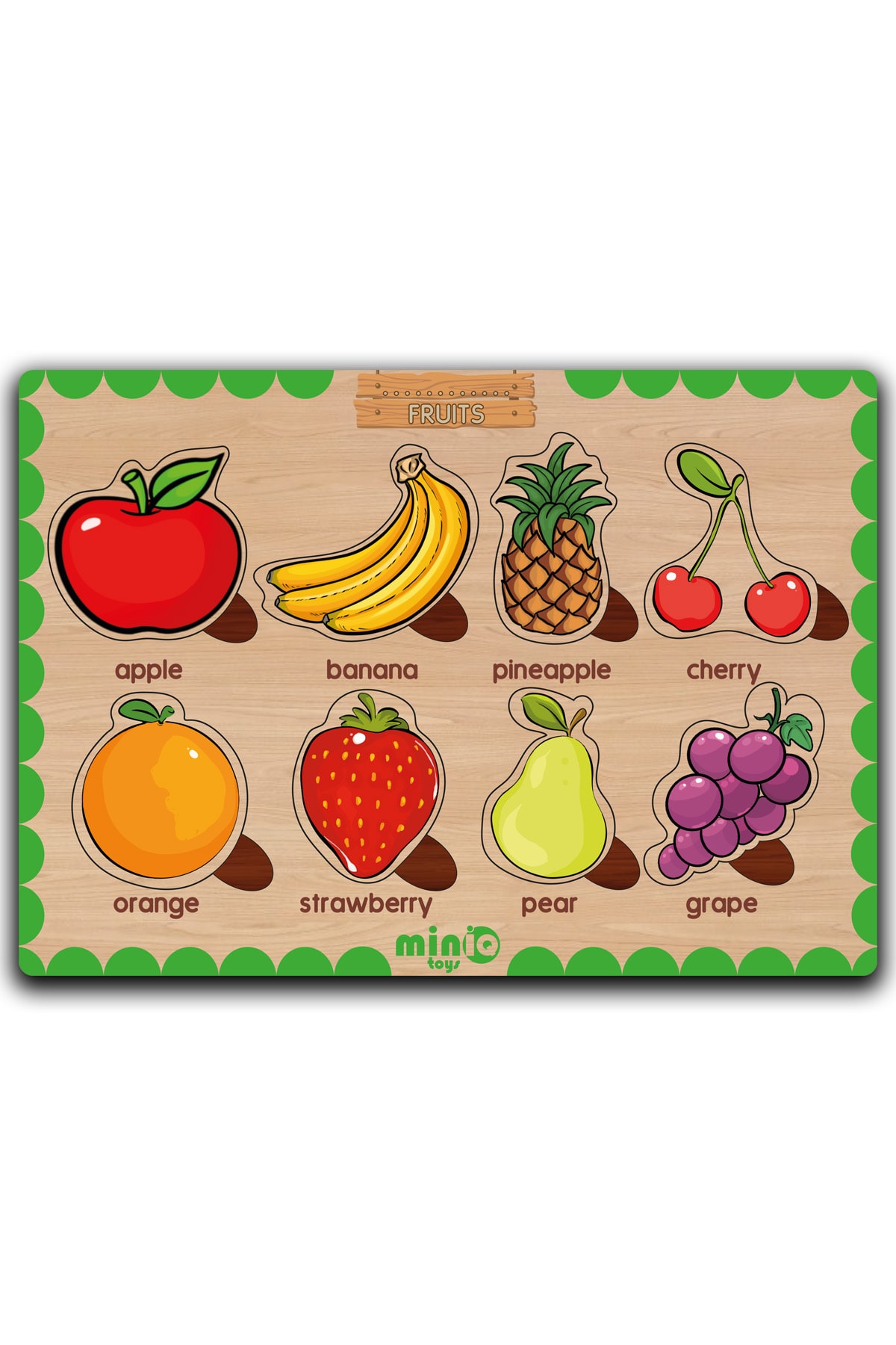 minİQ toys Ahşap Ingilizce Şekiller-meyveler-meslekler-orman Hayvanları 4’lü Set Eğitici-öğretici Yapboz fotoğrafı 4 (önizleme)