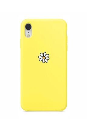 Papatya Tasarımlı Iphone Xr Sarı Telefon Kılıfı PAPATYAMC3