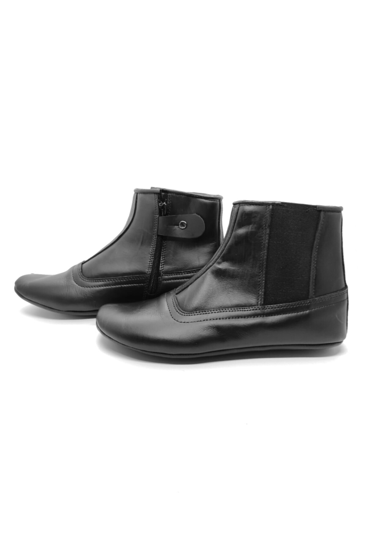 Derihome Hakiki Deri Unisex Siyah Lastikli Kalın Mest 7