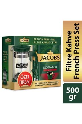 Monarch Aromalı Filtre Kahve 500 Gr + French Press Seti 8690515525260