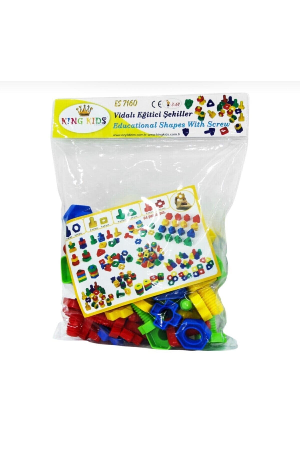 اسباب‌بازی آموزشی اشکال با پیچ‌های رنگارنگ