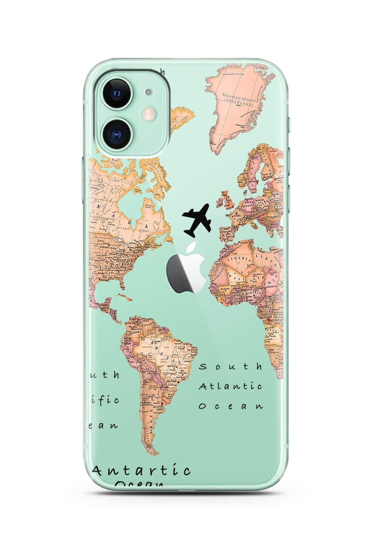 spoyi iphone 11 harita tasarimli telefon kilifi ve ikili anahtarlik seti fiyati yorumlari trendyol