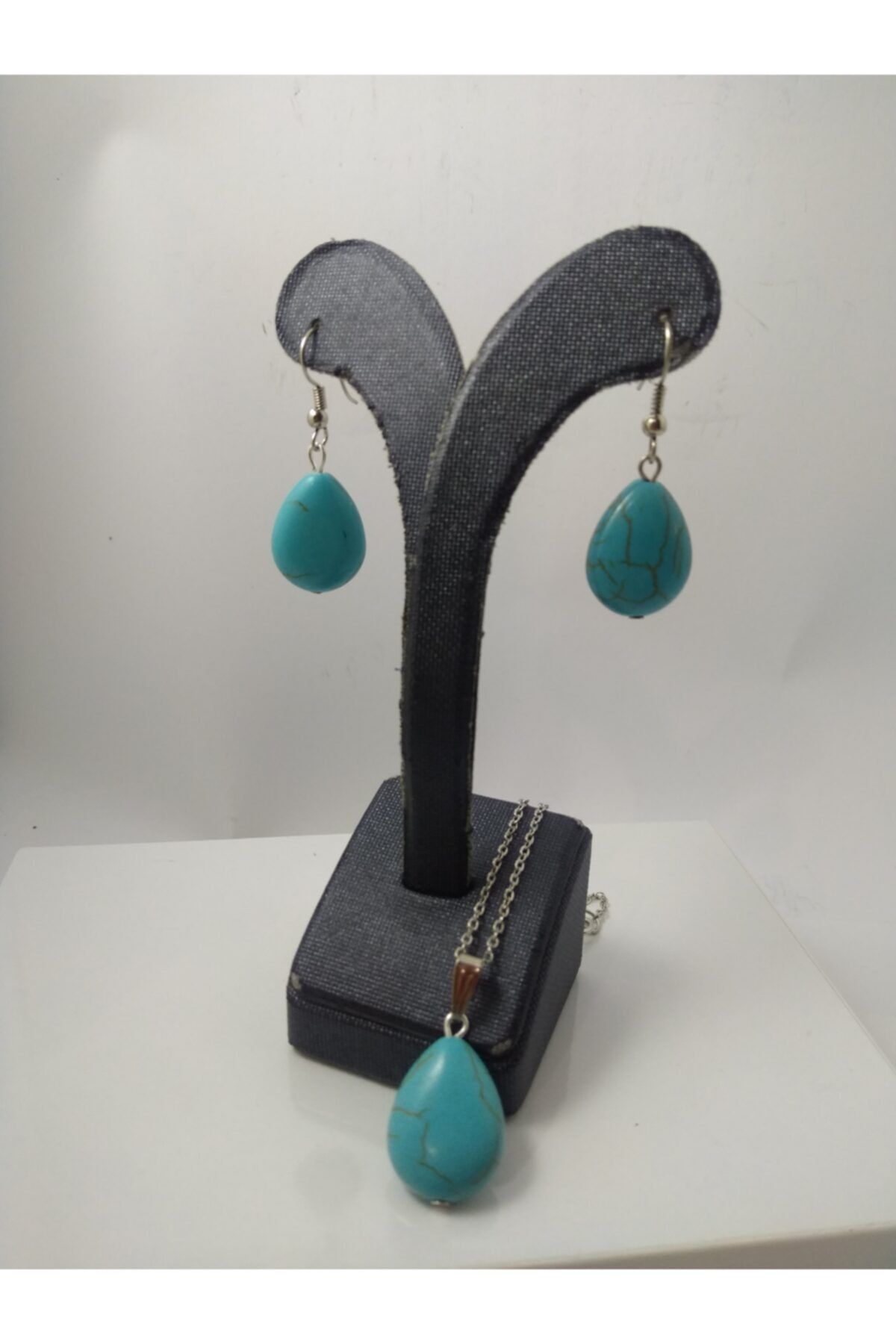 BalıkHediyelik-Natural Stone Necklace and Earring Set 2