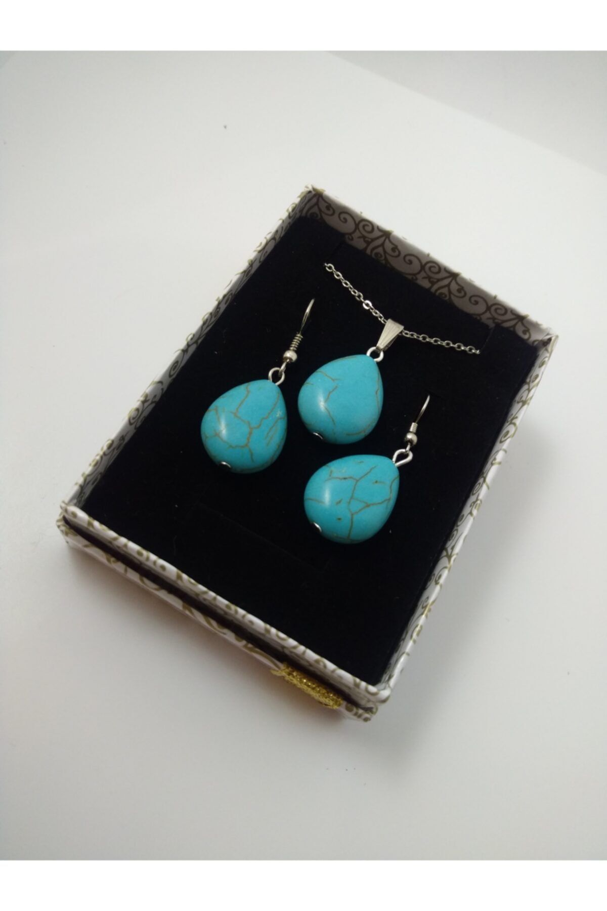 BalıkHediyelik-Natural Stone Necklace and Earring Set 5