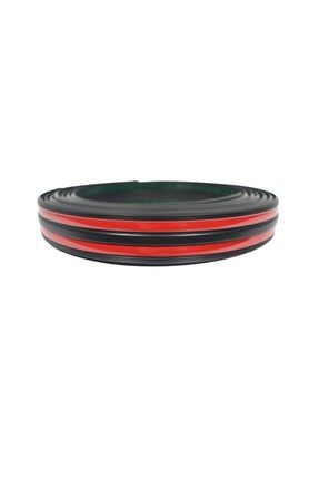 Kırmızı Siyah Çift Oluklu Nikelaj Tampon Panjur Şeridi 28 mm 3 Metre PRA-2812128-3070