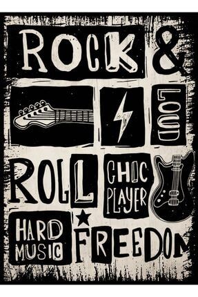 Ahşap Tablo Rock&roll Poster 50cmx70cm heybe03511694