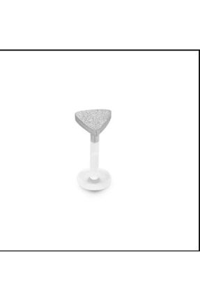 Gümüş Bioplast Simli Üçgen Labret Piercing LBRT7267