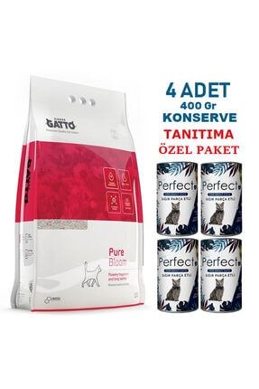 10 lt ince pure bloom cicek kedi kumu 4 adet konserve tanitima ozel fiyat
