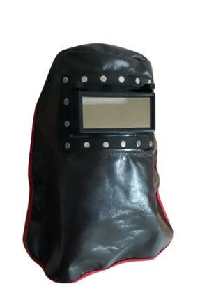 Sağdıç B-305 Kaynakç Siyahı Yeleli Deri Kapaklı Camlı Baş Maskesi B-308