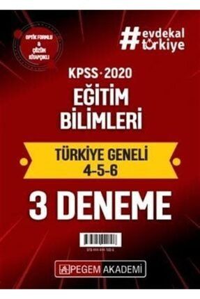 Pegem Akademi Yayincilik Sinav Kitaplari 2020 Kpss Genel Yetenek Genel Kultur Turkiye Geneli Deneme 1 2 3 3 Lu Deneme Seti Trendyol