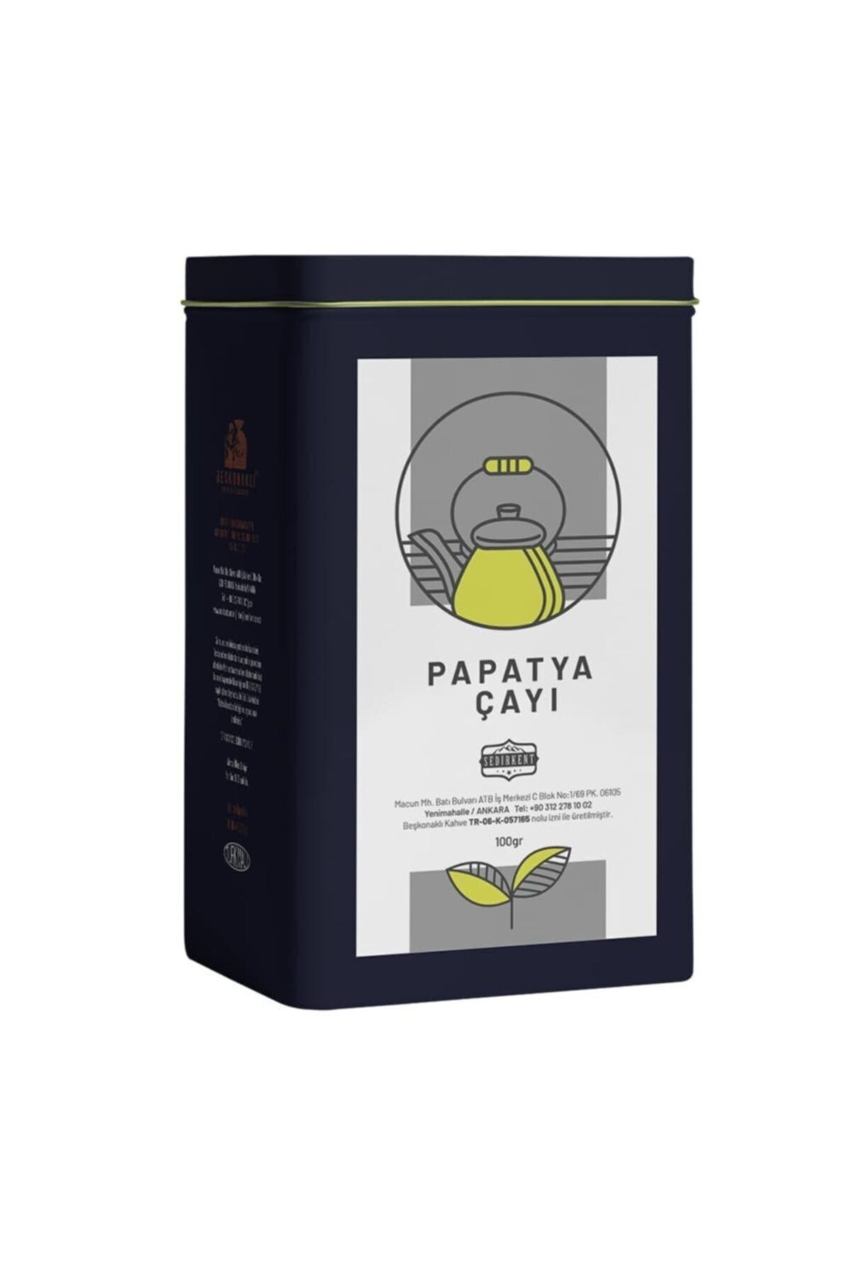 sedirkent papatya cayi metal kutu