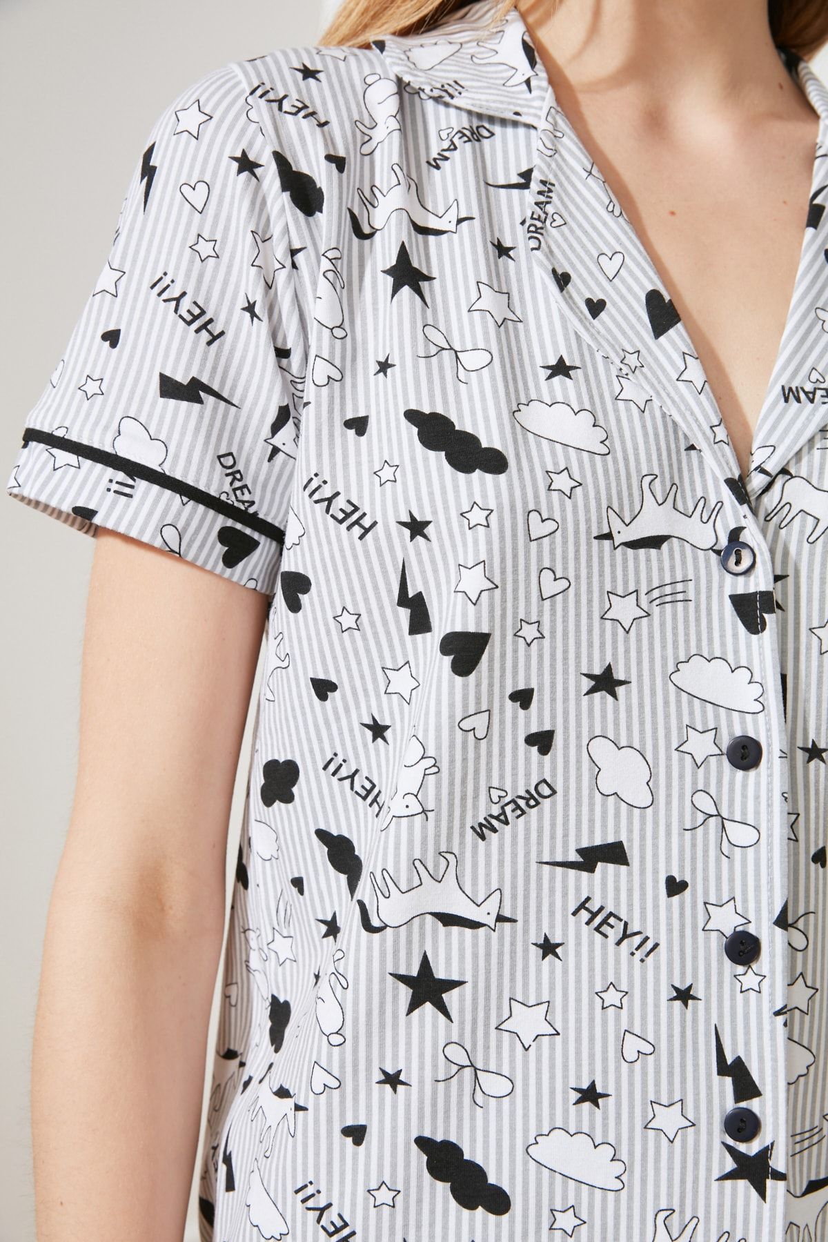 Trendyol Collection-Набір піжам з розважальним візерунком з 100% бавовни THMSS19IP0037 2