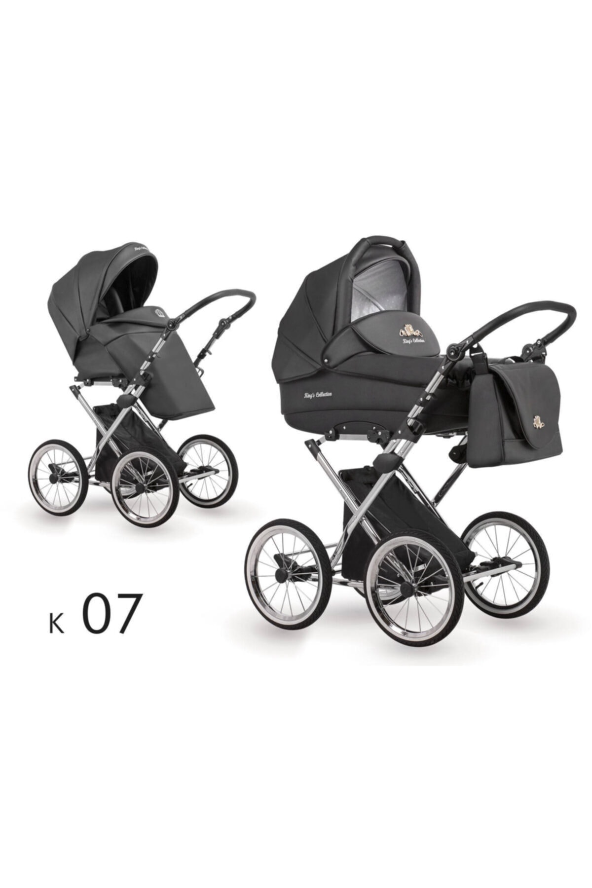 Unisex Siyah King's Collection Bebek Arabası 2