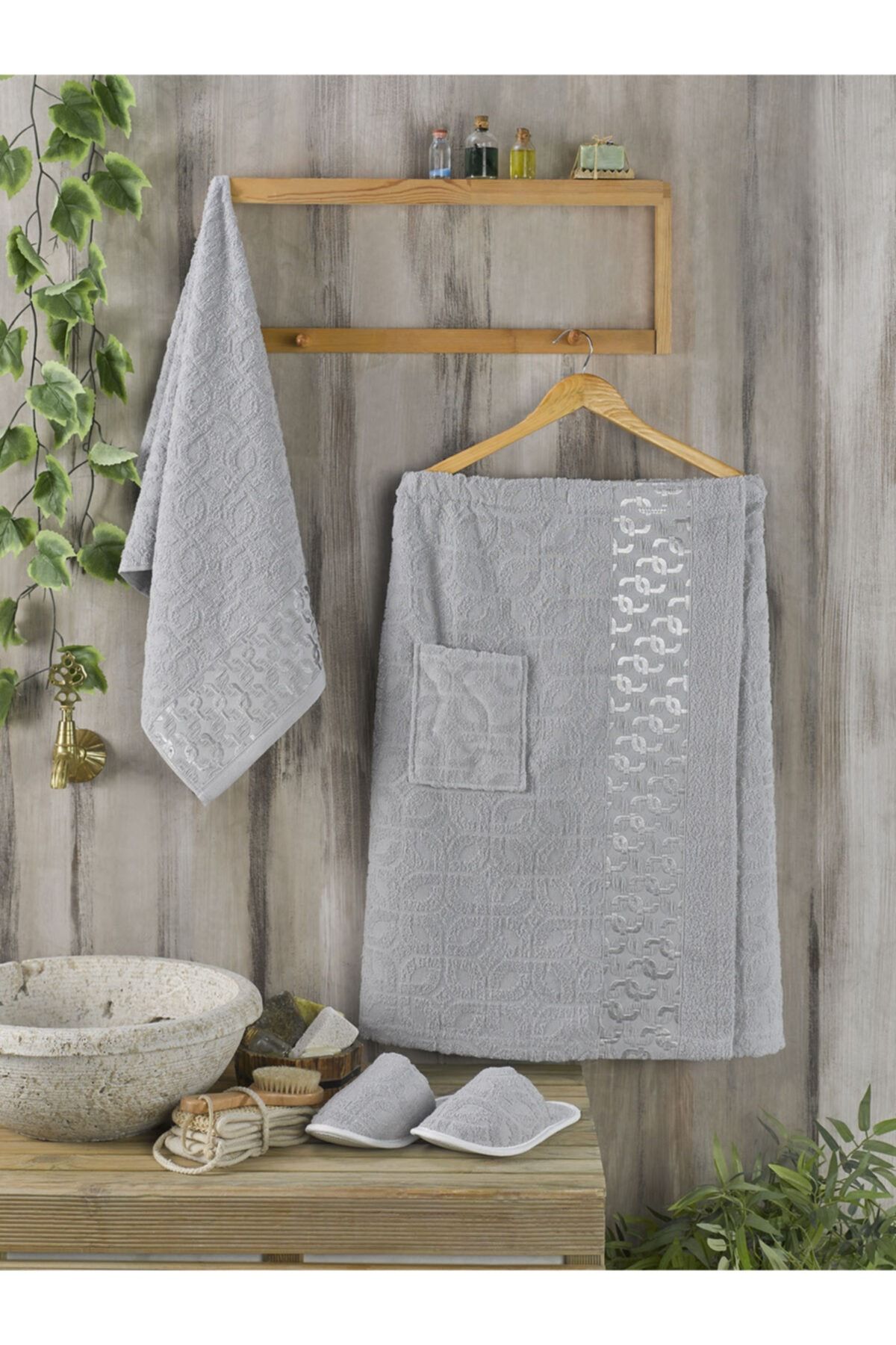 Gray shop towel set