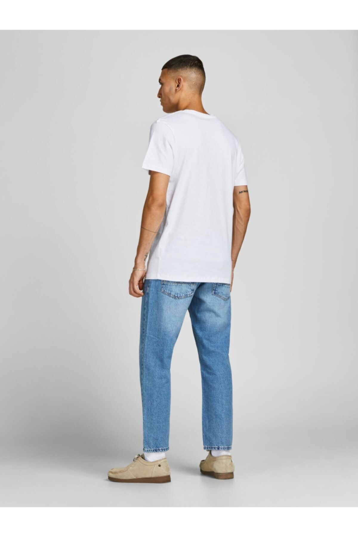 تیشرت مردانه سفید جک اند جونز | 12205022 اورجینال - تصویر 4