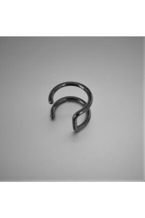 Deliksiz Fake 316l Paslanmaz Cerrahi Çelik Unisex Küpe Kıkırdak Küpe Ear Cuff (1 ADET) (SİYAH RENK) kkrdkçlk