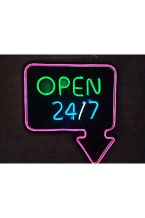 Open 7/24 Açık Neon Led Tabela Neon Yazı 247open