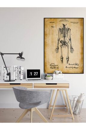 Dekoratif Sanatsal Iskelet Patent Posteri 60x90cm. HPH169