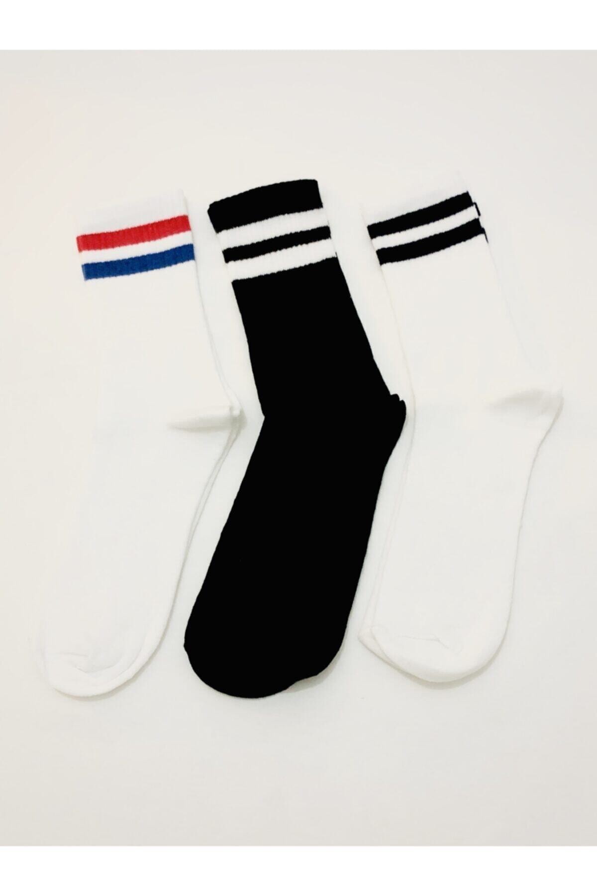Socks Story 3 Lü Şeritli Spor Tenis Çorabı