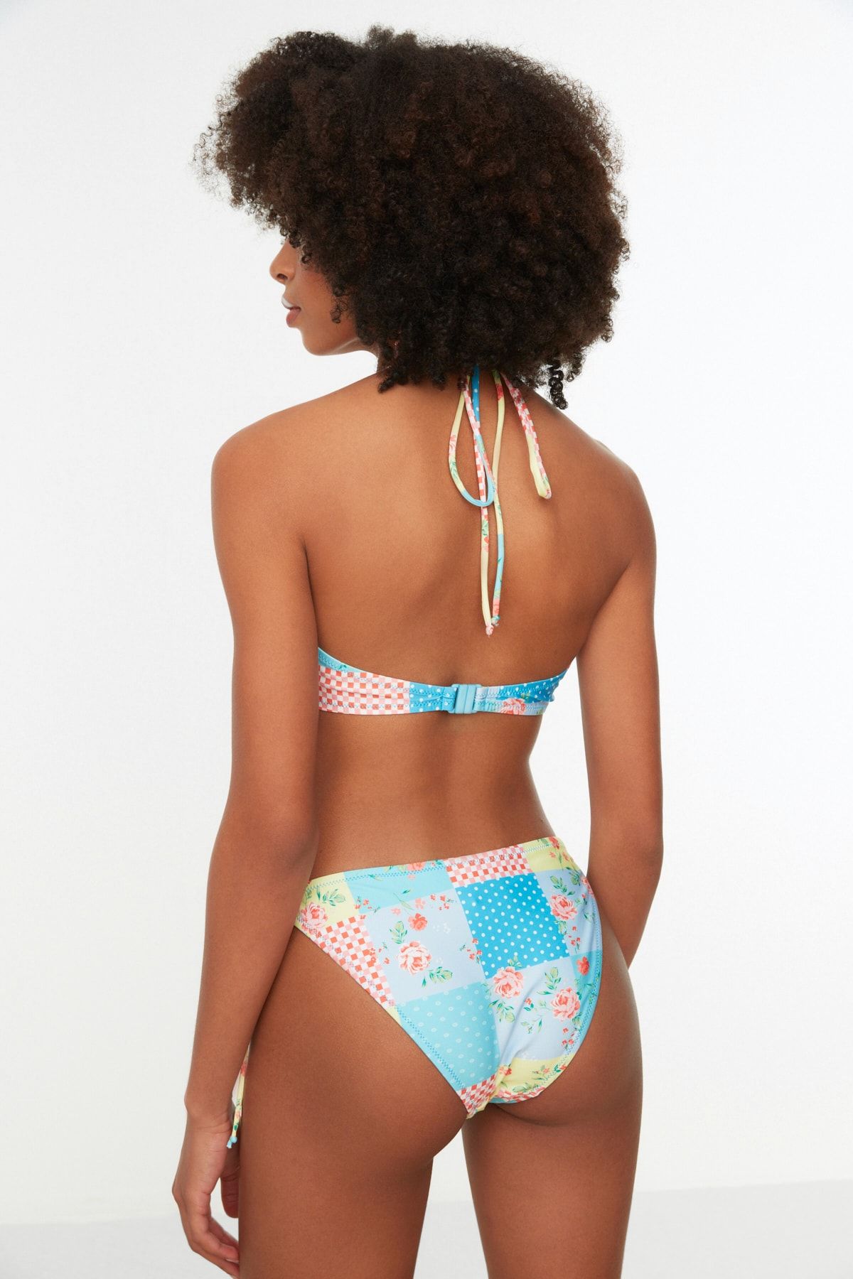 Trendyol Collection-Patchwork Patterned Tie Detailed Bikini Bottom TBESS22BA0070 5