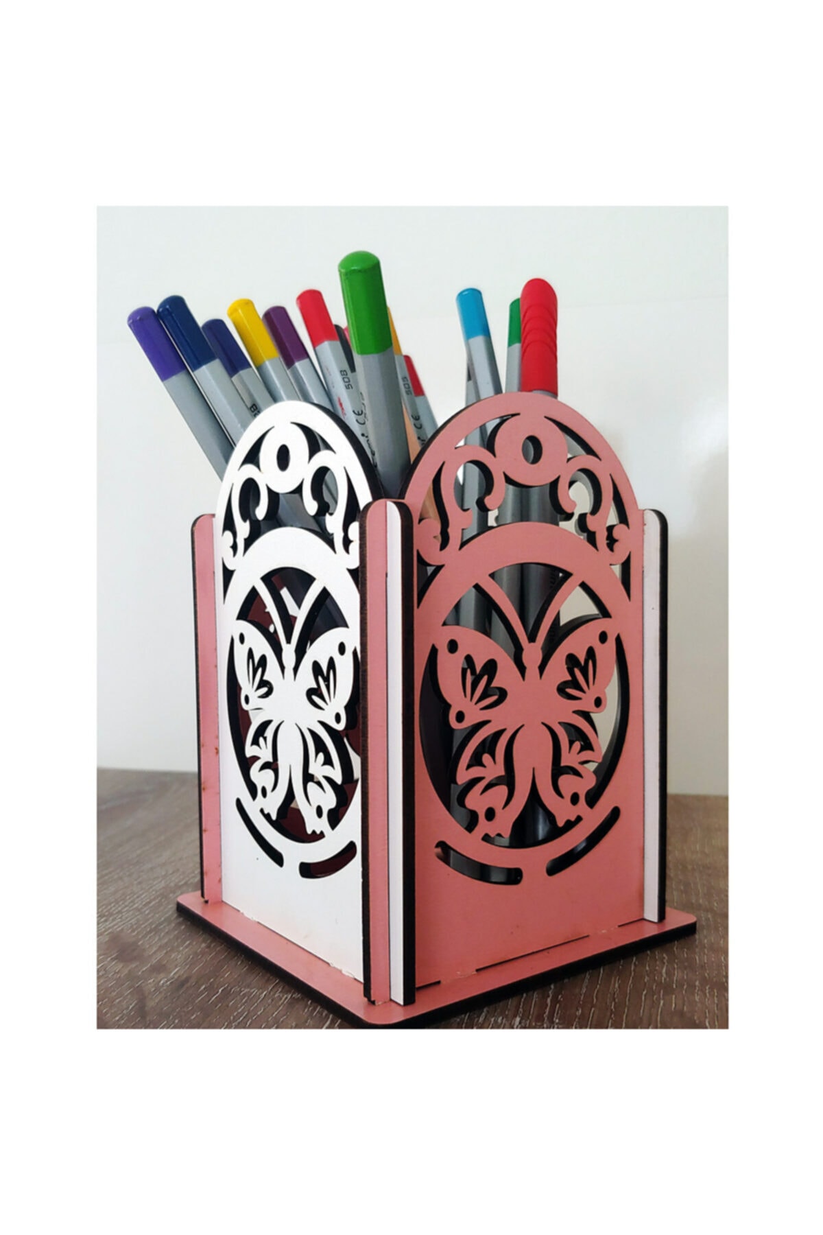 Notpa Masaüstü Ahşap Kelebek Kalemlik