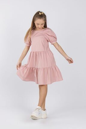 Kız Çocuk Yazlık 8-14 Yaş Poplin Elbise İlk2905