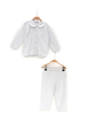Erkek Çocuk Mavi Çizgili Önü Düğmeli Pijama Takımı (2-7yaş) 212M2BLF80