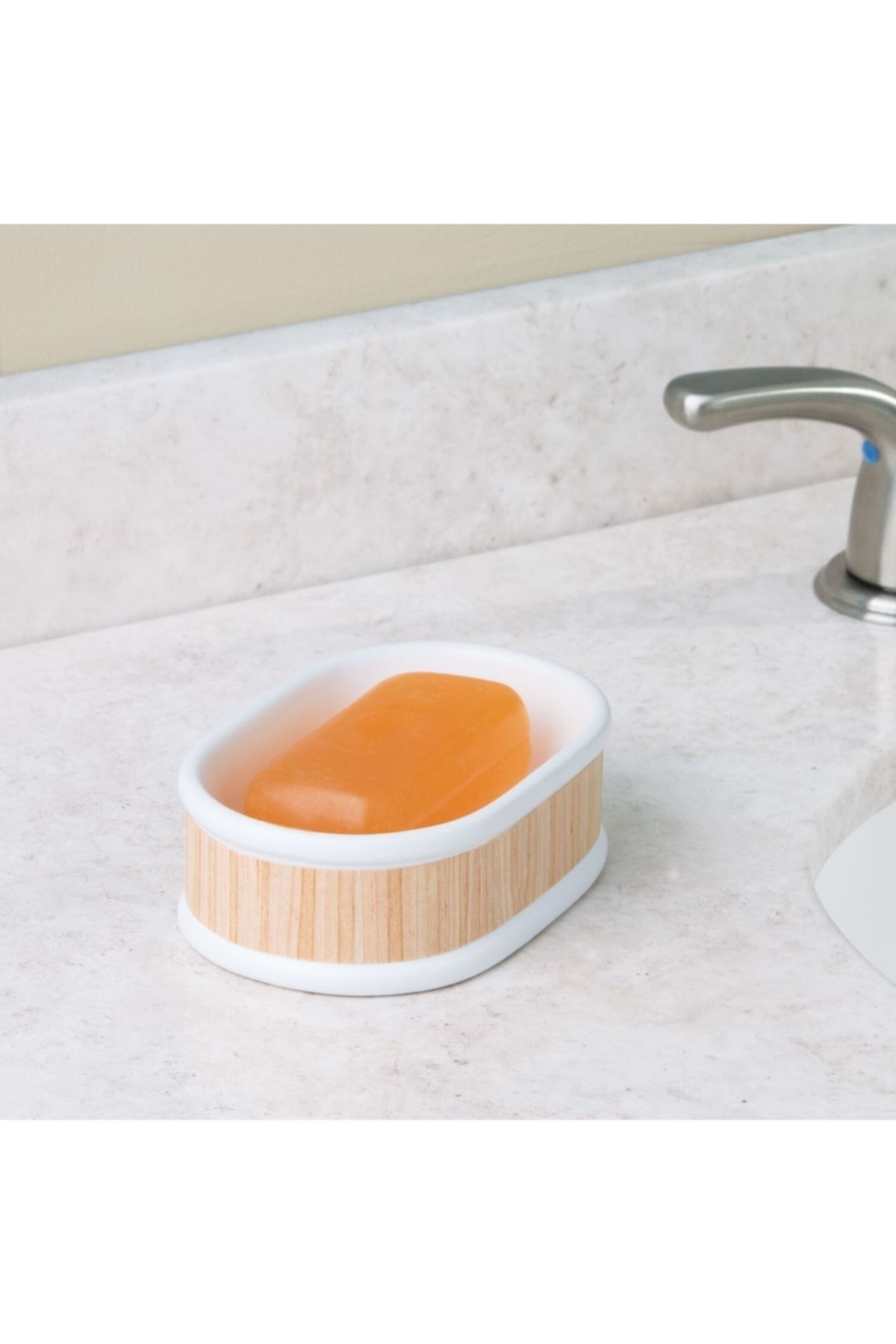 Bosphorus SOAP HOLDER PORCELAIN BAMBOO THEMED CERAMIC 12X9X4CM BATHROOM SET