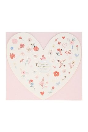 Kalp Çiçek Desenli Mini Çıkartmalar (5'li) 218071
