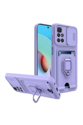 Xiaomi Redmi Note 11 Kılıf Kamera Koruma Sürgülü Kart Tutucu Cüzdan Askılı Case Note 11 Zuma Zırh