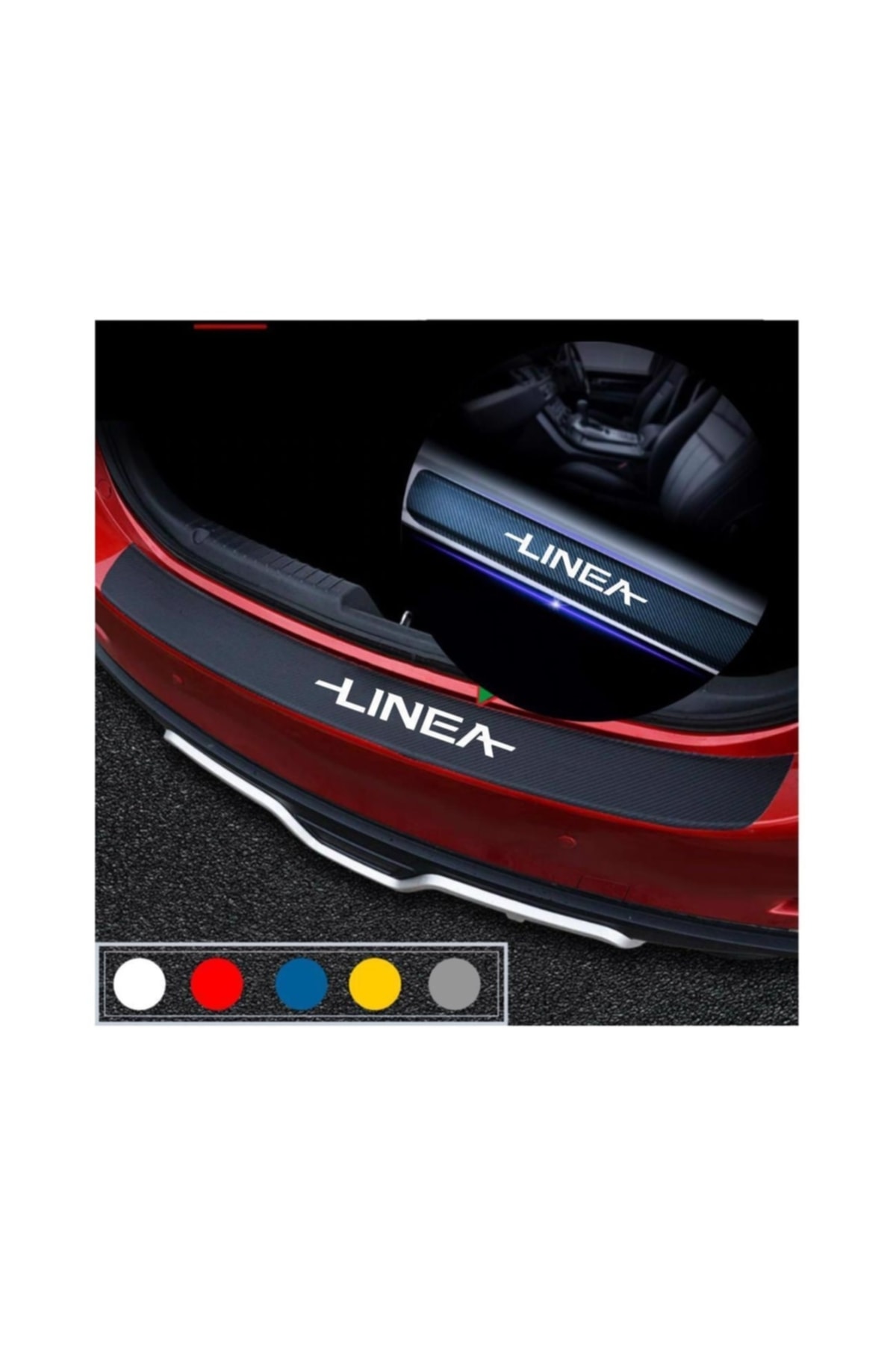 ÖZKAŞ Fiat Linea Için Bagaj Ve Kapı Eşiği Karbon Oto Sticker Uyumlu