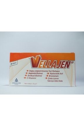Vellajen Tip 2 Kollajen 30 Tablet Doğası Değiştirilmemiş Tip 2 Kollajen
